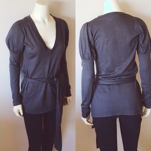 Puff sleeve tie waist tunic